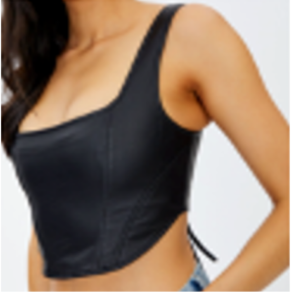Black Faux Leather Corsets